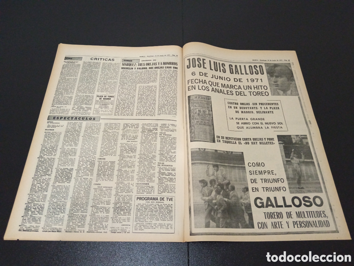 Coleccionismo deportivo: MARCA 13/06/1971 - Foto 6