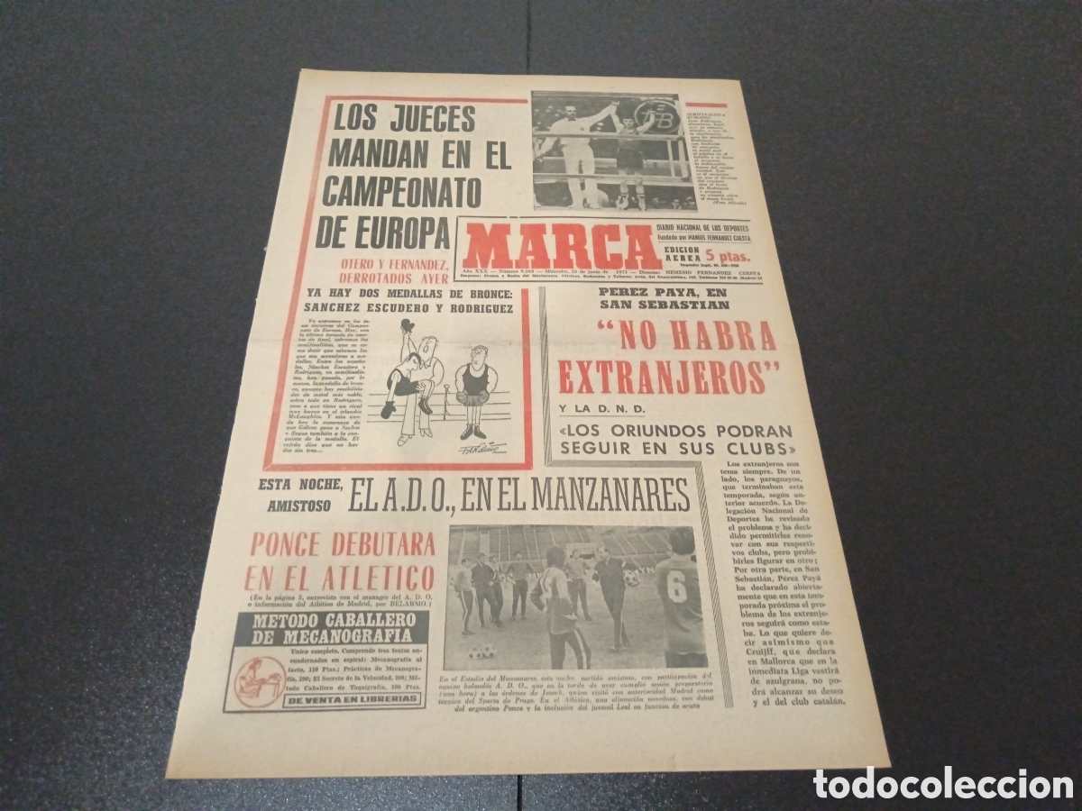 Coleccionismo deportivo: MARCA 16/06/1971 - Foto 1