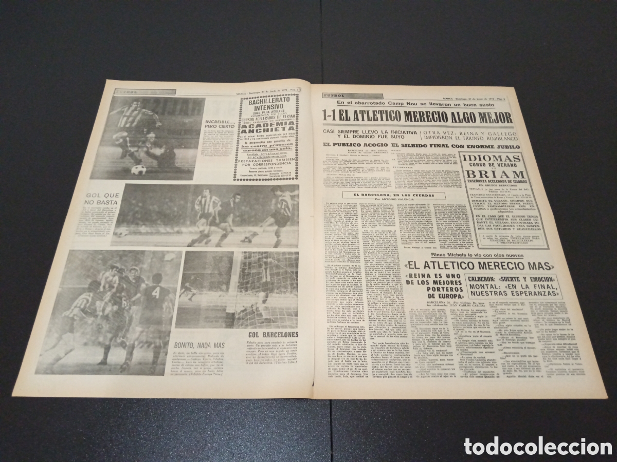 Coleccionismo deportivo: MARCA 27/06/1971 - Foto 2