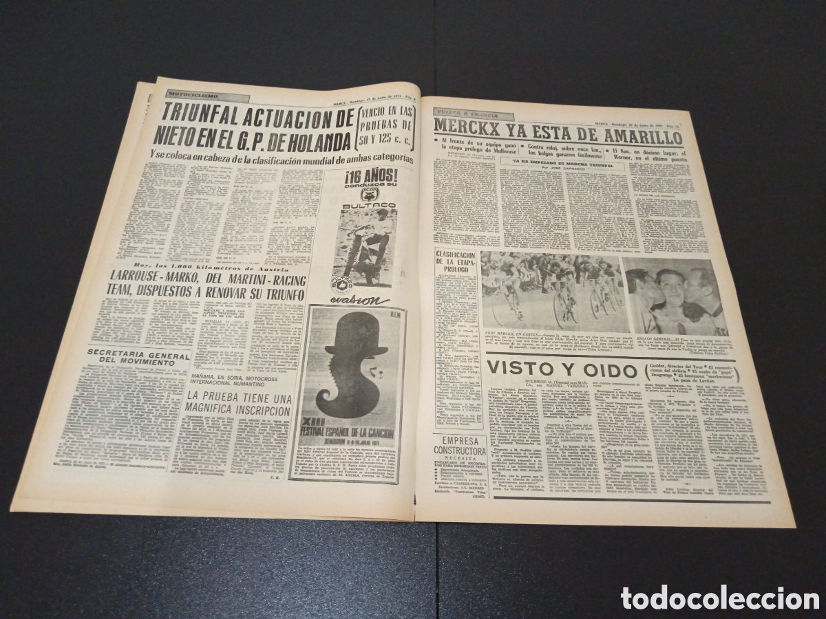 Coleccionismo deportivo: MARCA 27/06/1971 - Foto 5