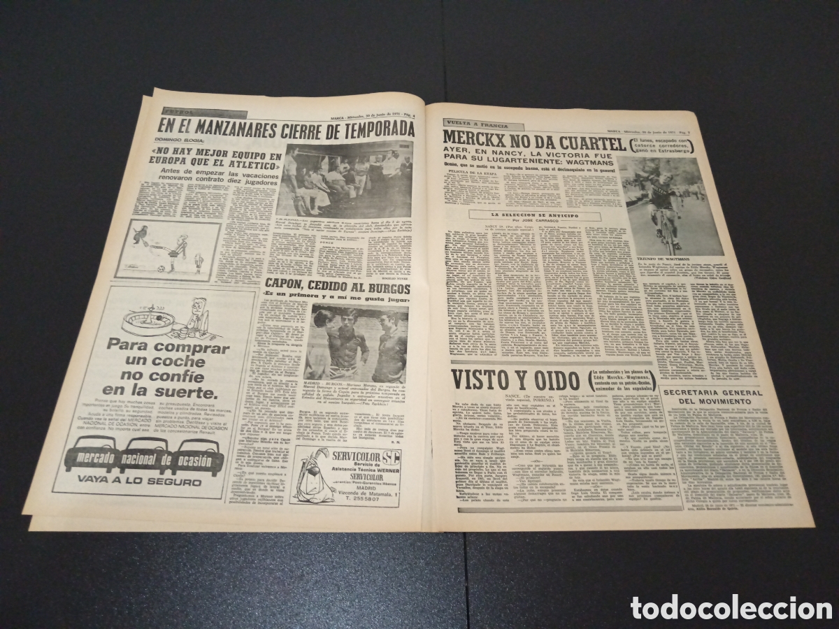 Coleccionismo deportivo: MARCA 30/06/1971 - Foto 3