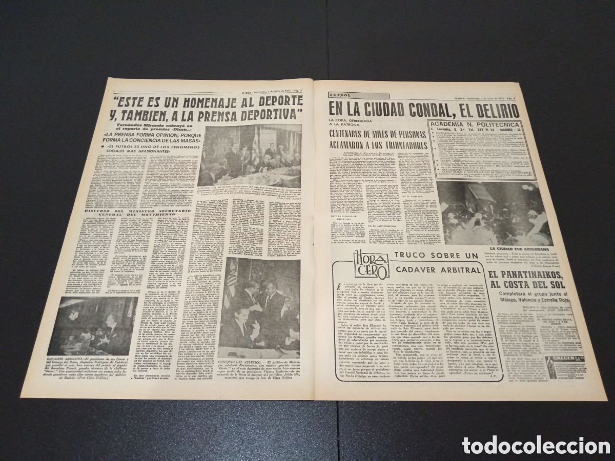 Coleccionismo deportivo: MARCA 07/07/1971 - Foto 2