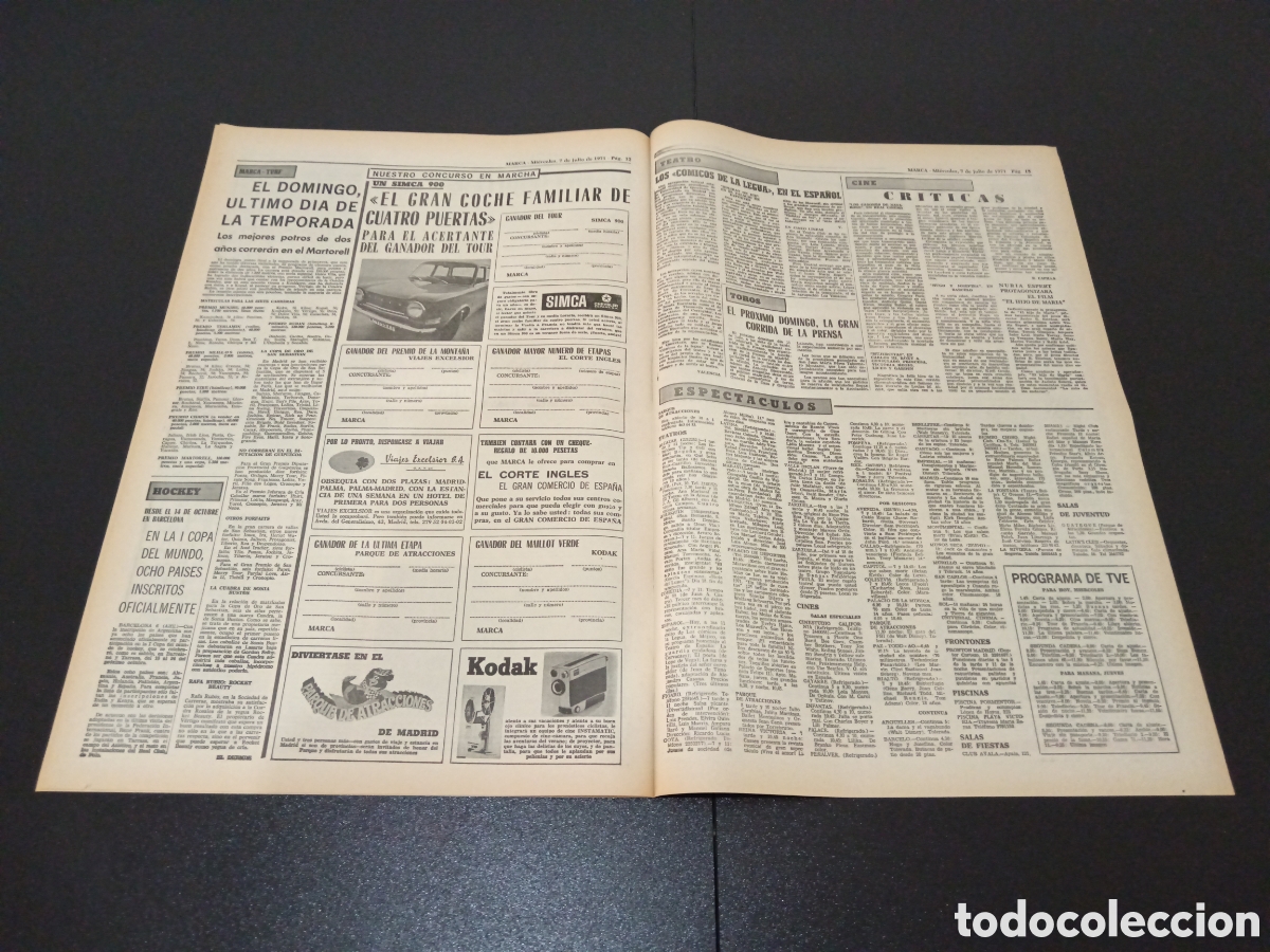 Coleccionismo deportivo: MARCA 07/07/1971 - Foto 5
