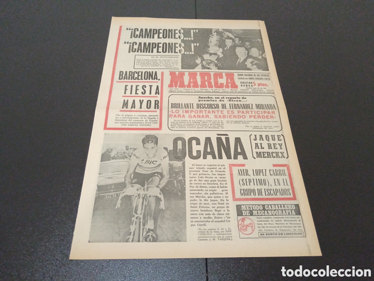 Coleccionismo deportivo: MARCA 07/07/1971 - Foto 1