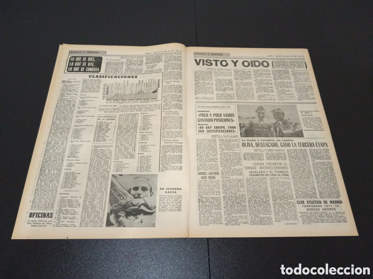 Coleccionismo deportivo: MARCA 08/07/1971 - Foto 3