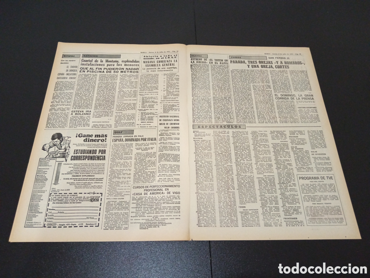 Coleccionismo deportivo: MARCA 08/07/1971 - Foto 4