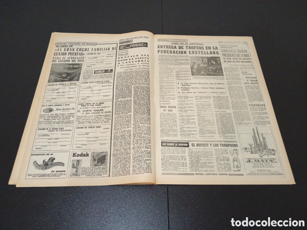 Coleccionismo deportivo: MARCA 12/07/1971 - Foto 4