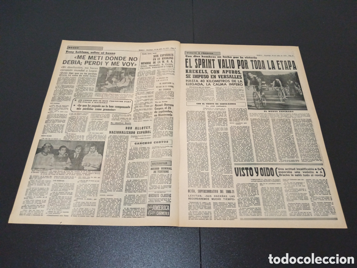 Coleccionismo deportivo: MARCA 18/07/1971 - Foto 2