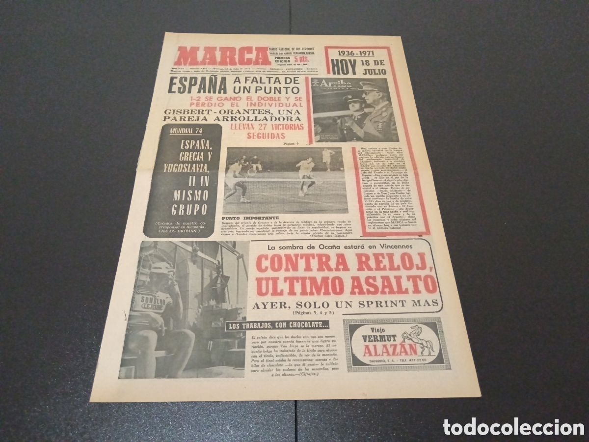 Coleccionismo deportivo: MARCA 18/07/1971 - Foto 1