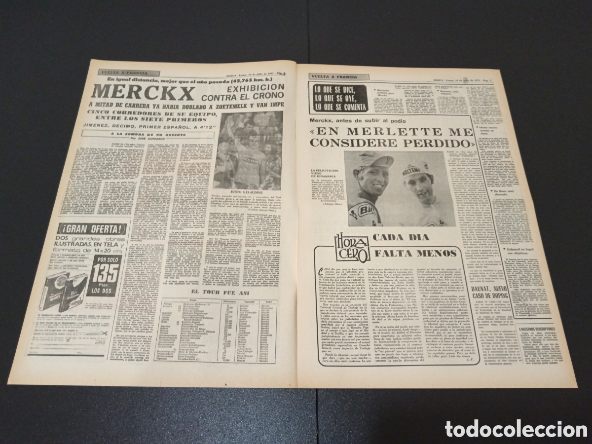 Coleccionismo deportivo: MARCA 19/07/1971 - Foto 2