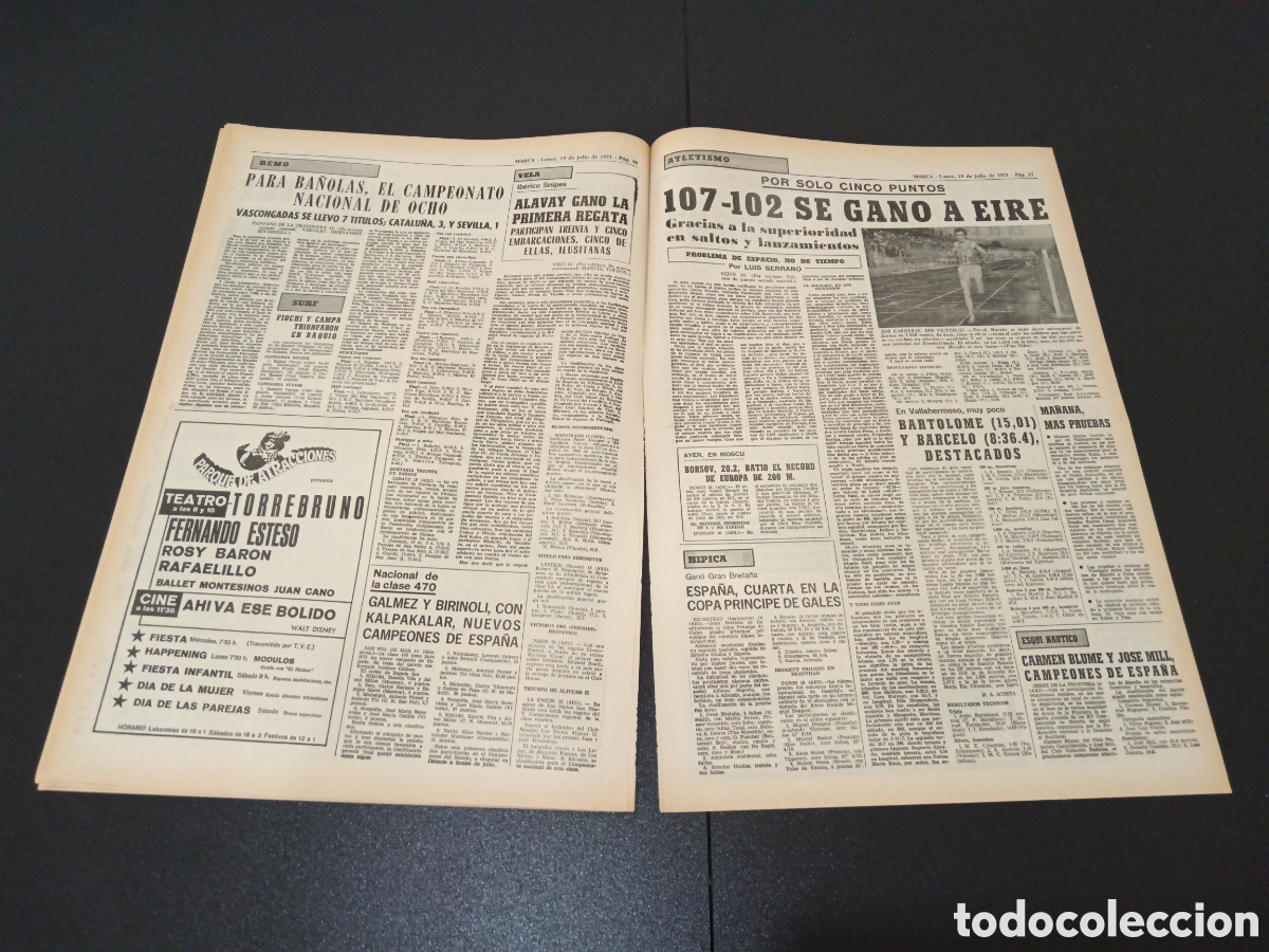 Coleccionismo deportivo: MARCA 19/07/1971 - Foto 7