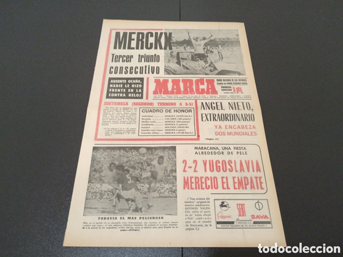 Coleccionismo deportivo: MARCA 19/07/1971 - Foto 1