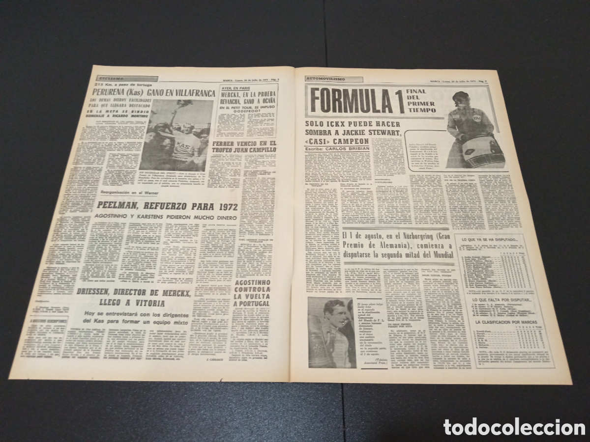 Coleccionismo deportivo: MARCA 26/07/1971 - Foto 2