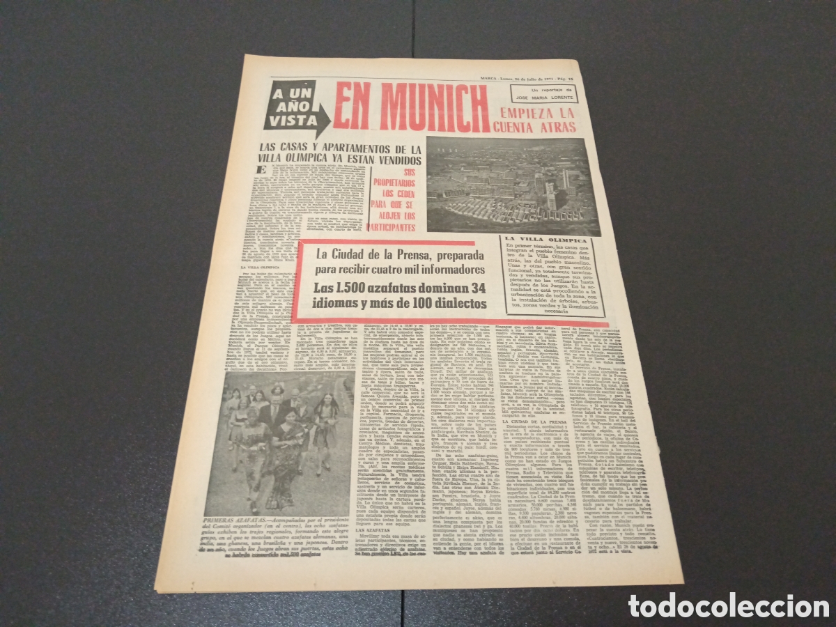 Coleccionismo deportivo: MARCA 26/07/1971 - Foto 4