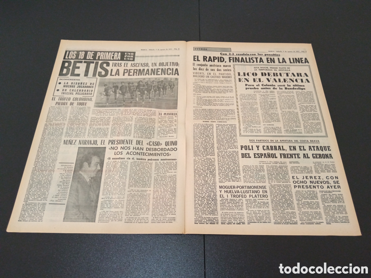 Coleccionismo deportivo: MARCA 07/08/1971 - Foto 2