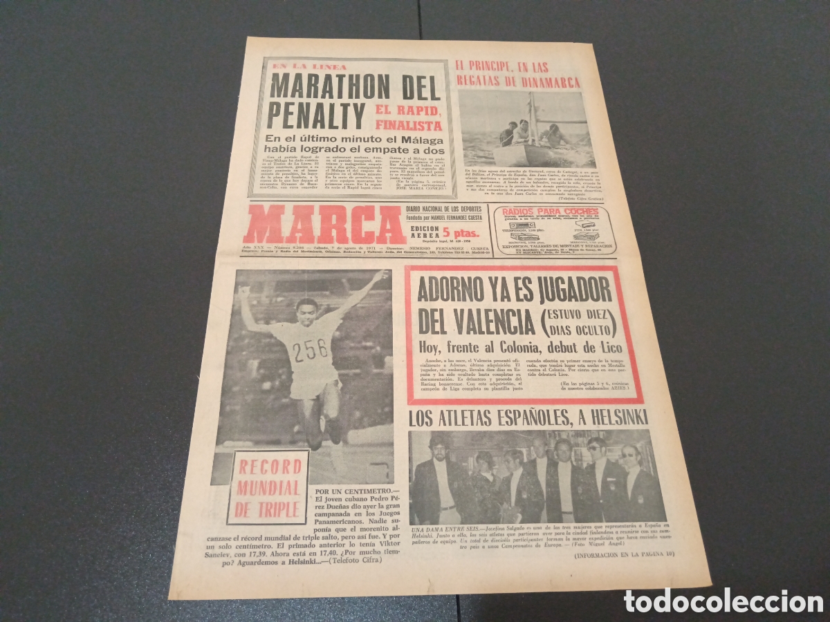 Coleccionismo deportivo: MARCA 07/08/1971 - Foto 1
