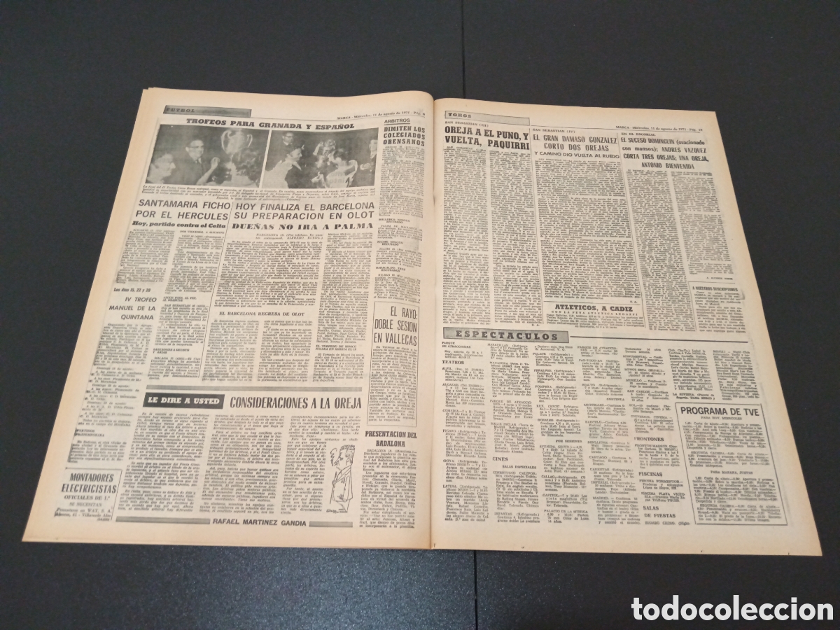 Coleccionismo deportivo: MARCA 11/08/1971 - Foto 4
