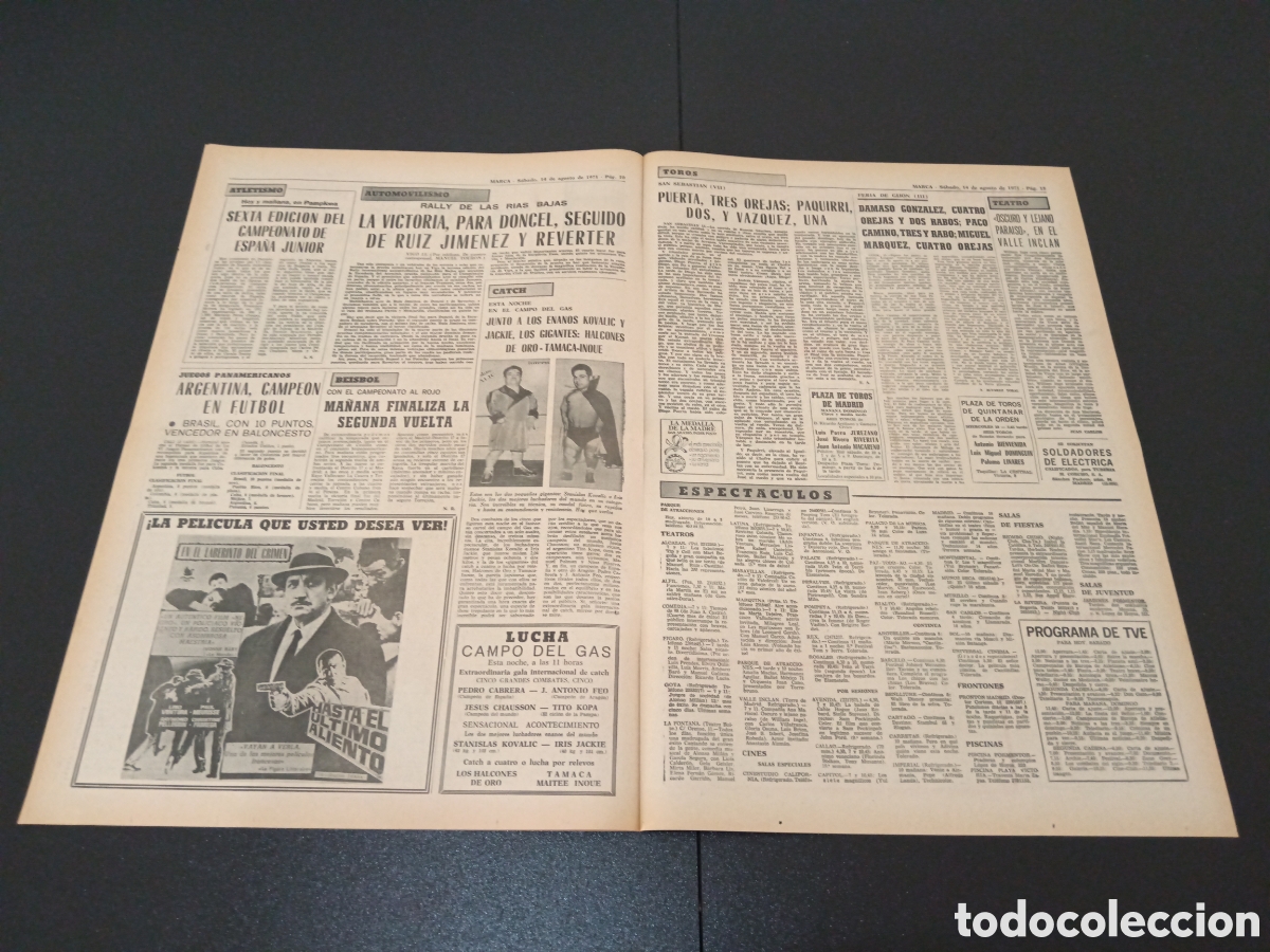 Coleccionismo deportivo: MARCA 14/08/1971 - Foto 4