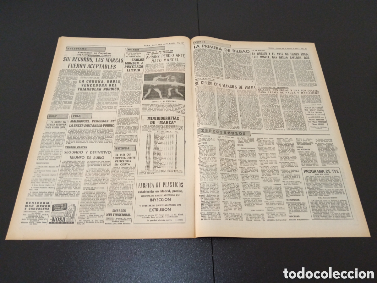 Coleccionismo deportivo: MARCA 16/08/1971 - Foto 6