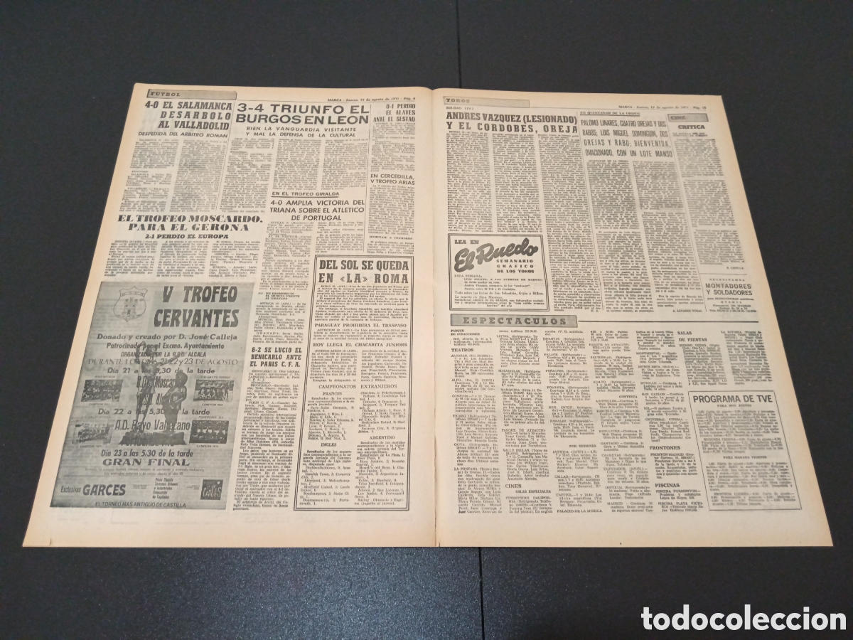 Coleccionismo deportivo: MARCA 19/08/1971 - Foto 3