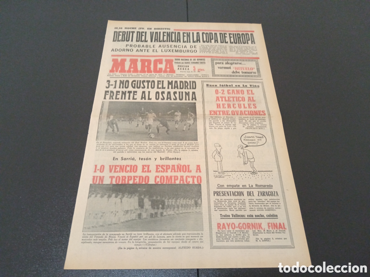 Coleccionismo deportivo: MARCA 19/08/1971 - Foto 1