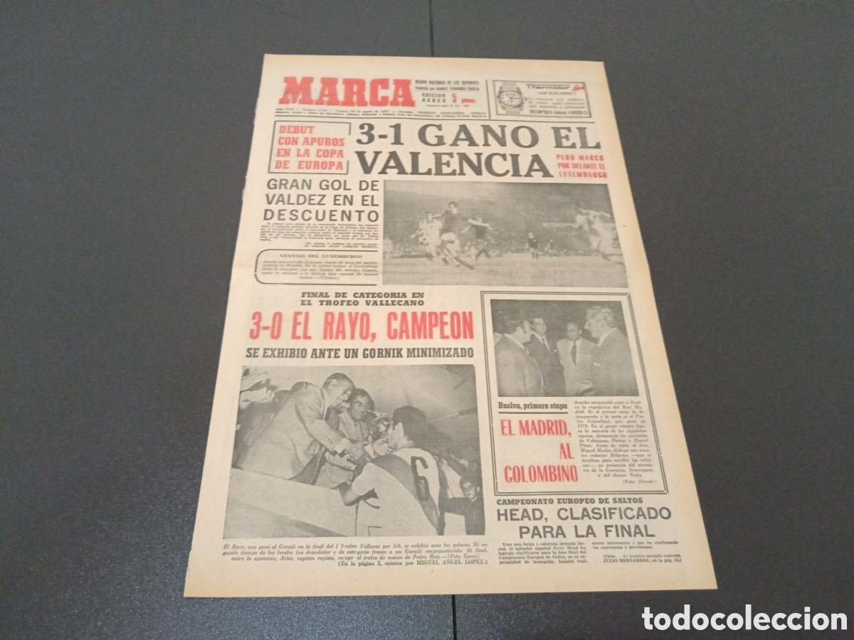 Coleccionismo deportivo: MARCA 20/08/1971 - Foto 1