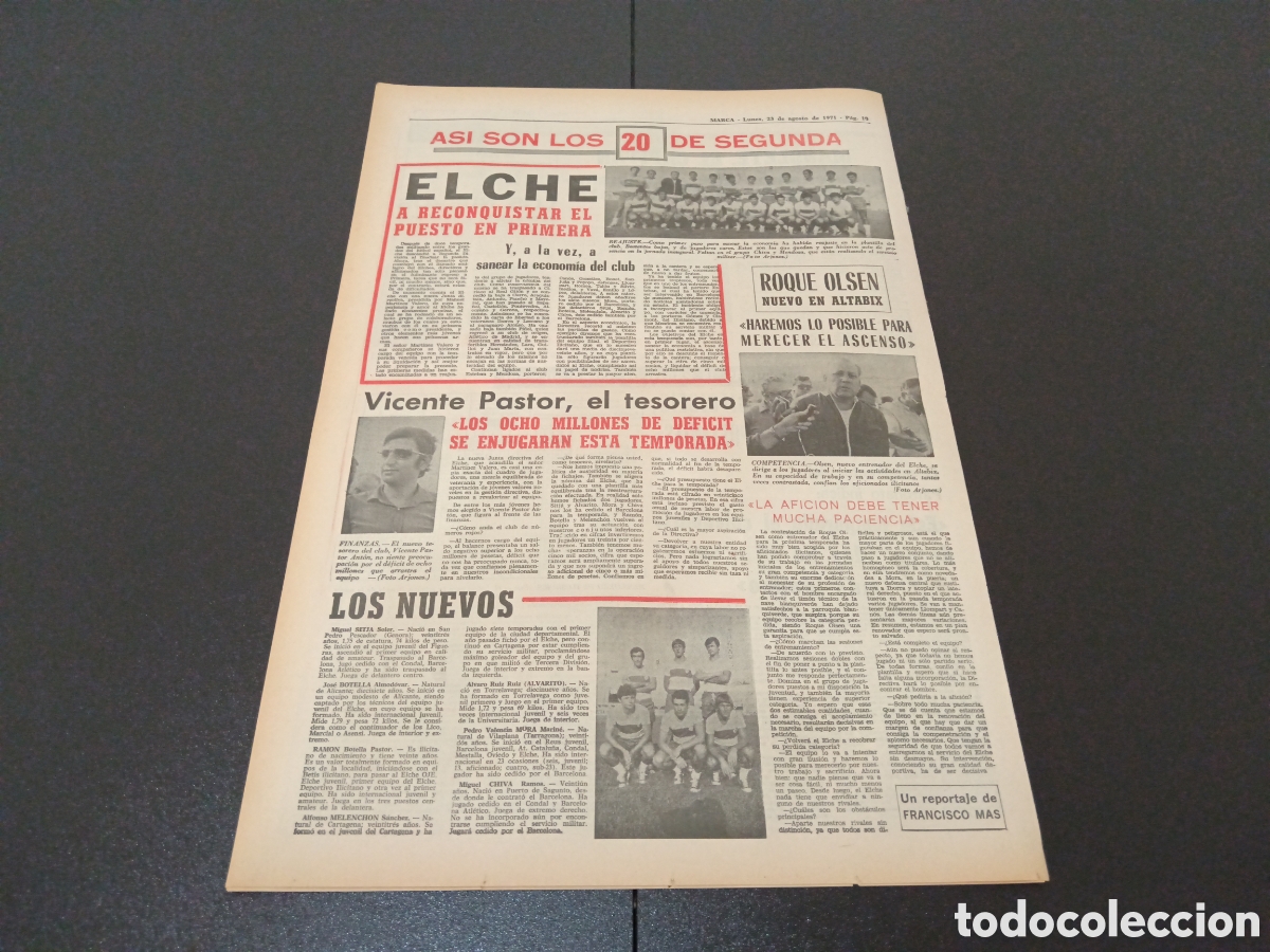 Coleccionismo deportivo: MARCA 23/08/1971 - Foto 6