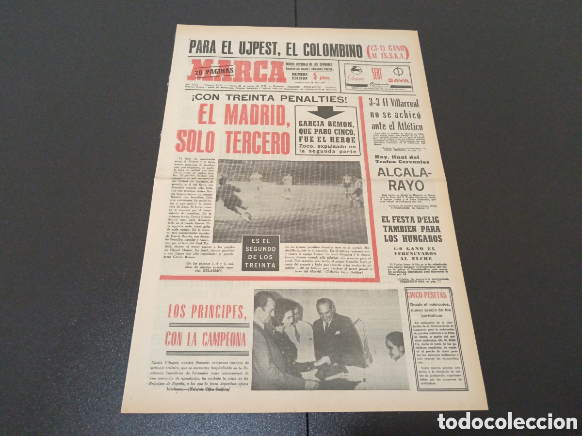 Coleccionismo deportivo: MARCA 23/08/1971 - Foto 1