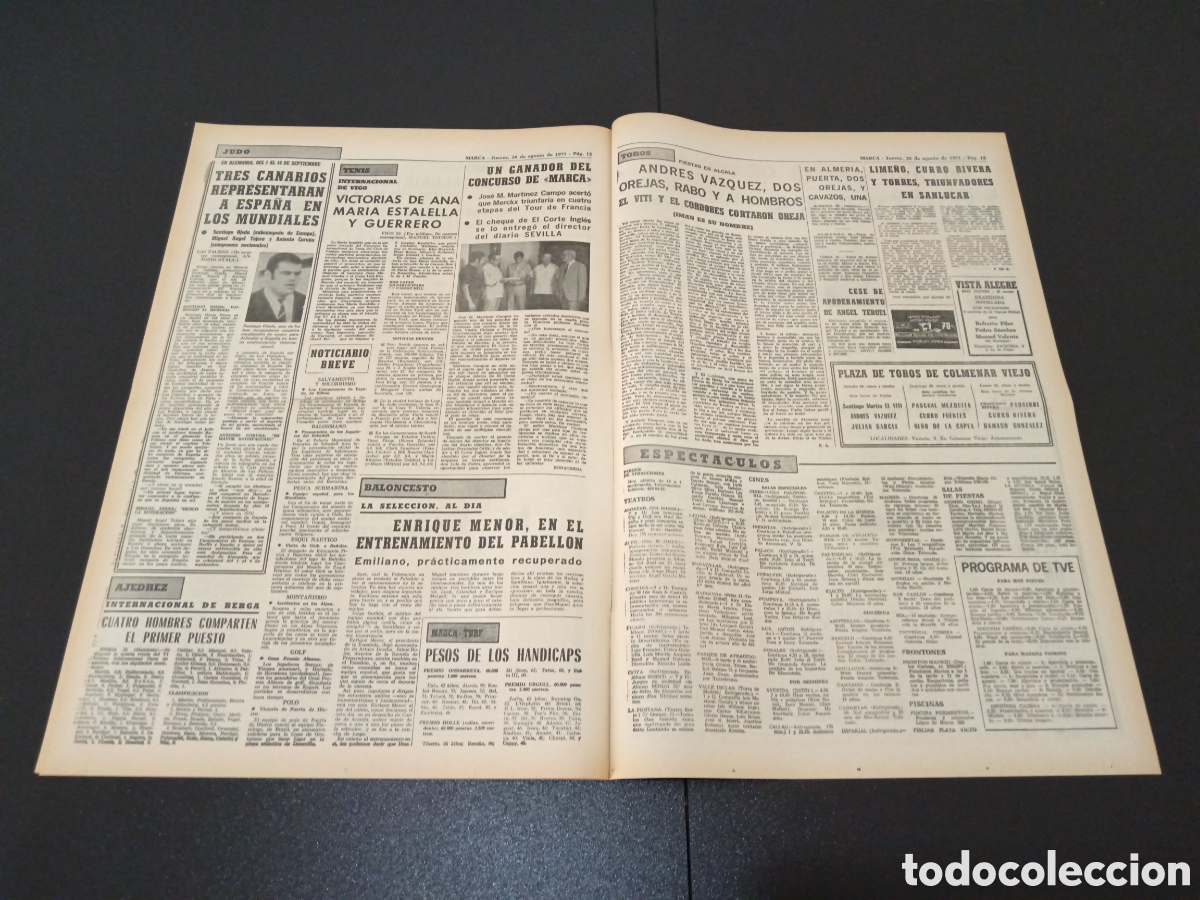 Coleccionismo deportivo: MARCA 26/08/1971 - Foto 5