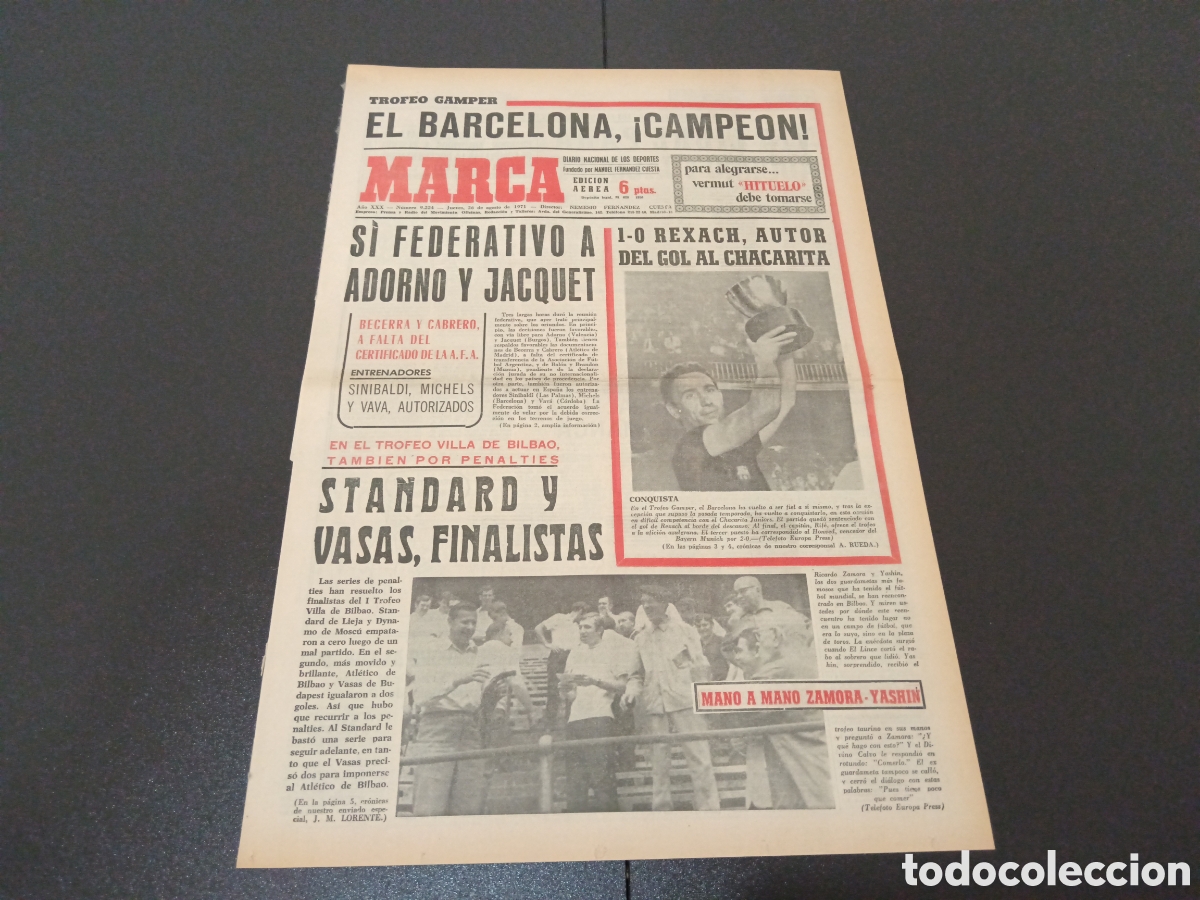 Coleccionismo deportivo: MARCA 26/08/1971 - Foto 1