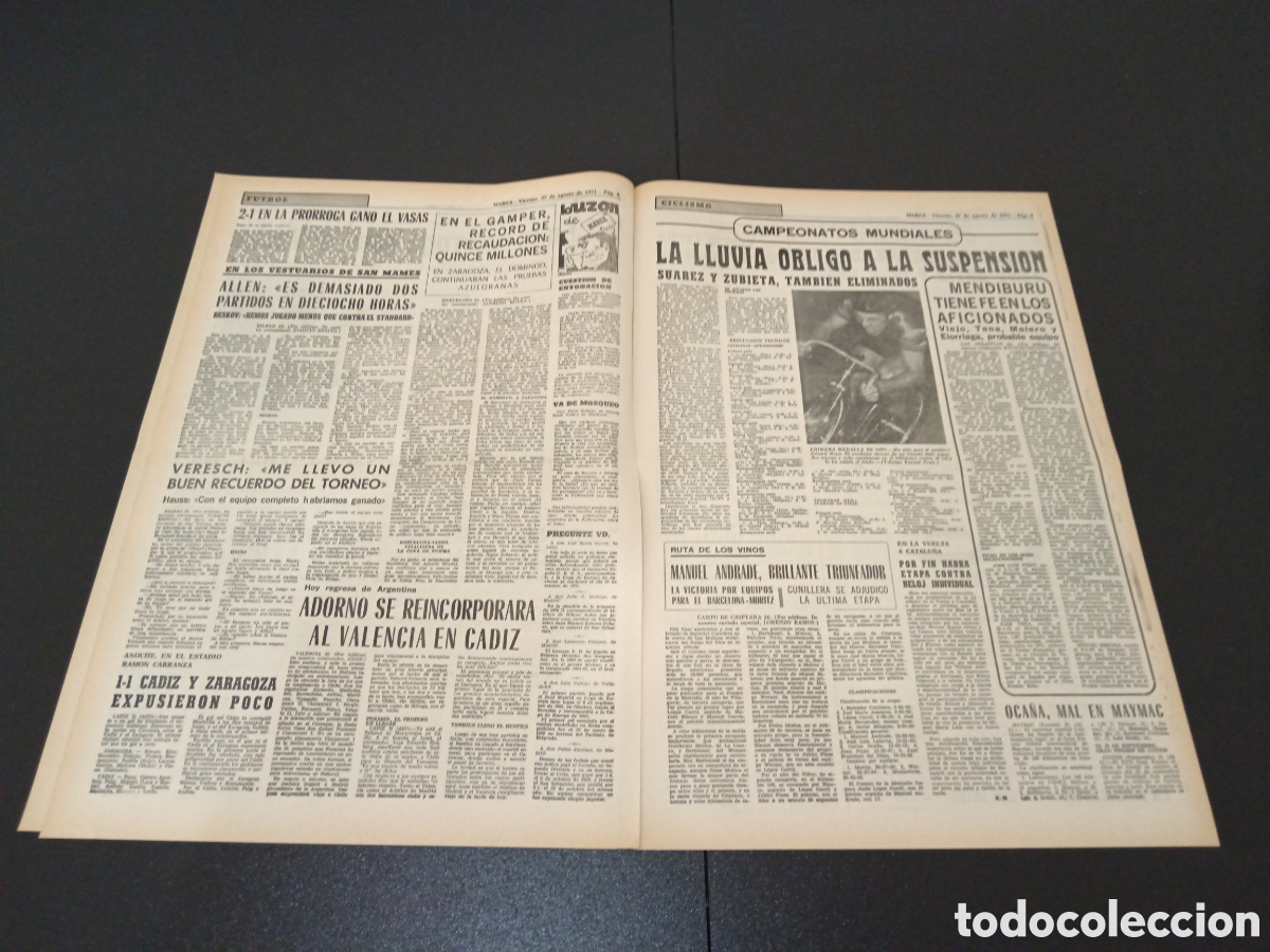 Coleccionismo deportivo: MARCA 27/08/1971 - Foto 3