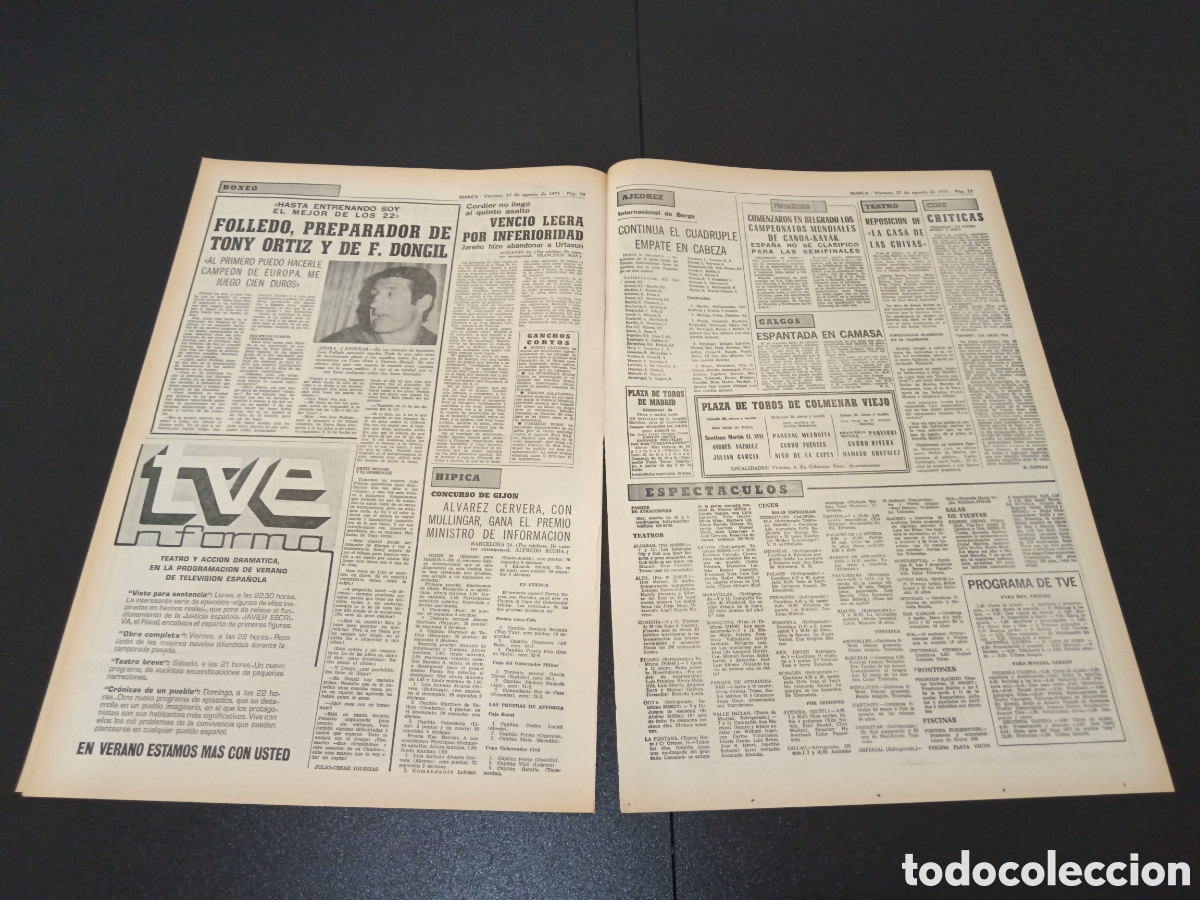 Coleccionismo deportivo: MARCA 27/08/1971 - Foto 4