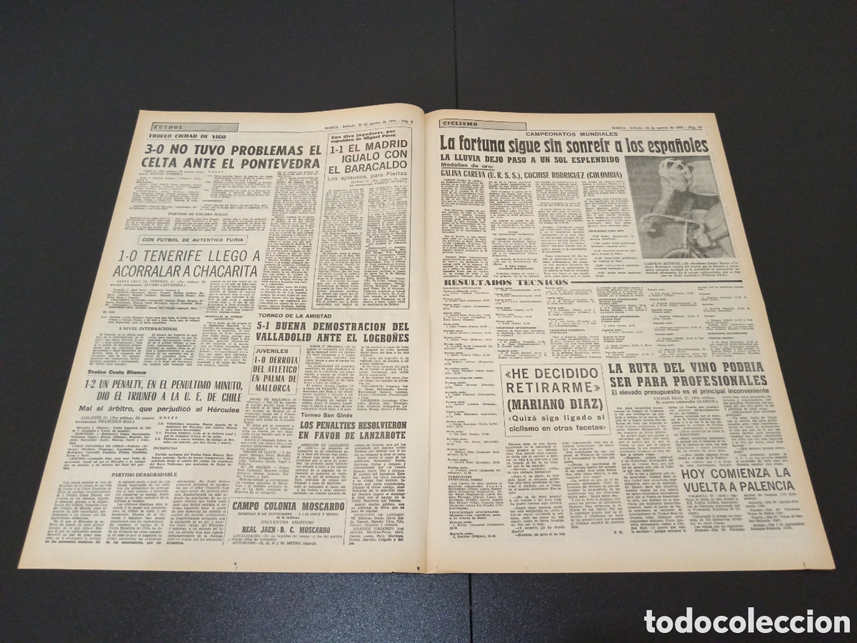 Coleccionismo deportivo: MARCA 28/08/1971 - Foto 2