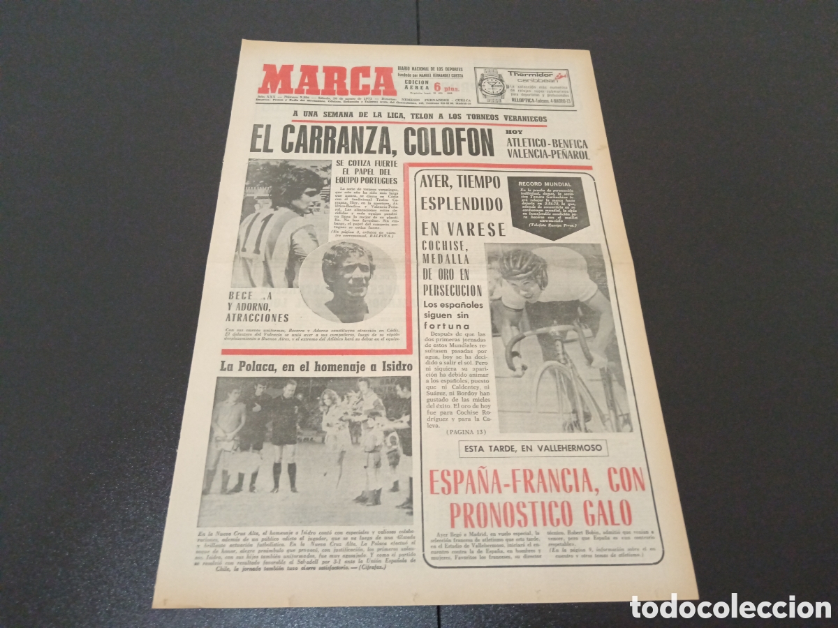 Coleccionismo deportivo: MARCA 28/08/1971 - Foto 1