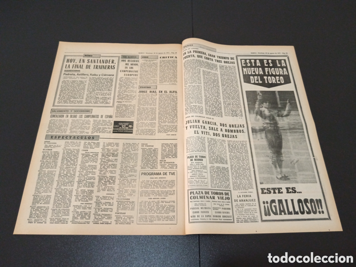 Coleccionismo deportivo: MARCA 29/08/1971 - Foto 8
