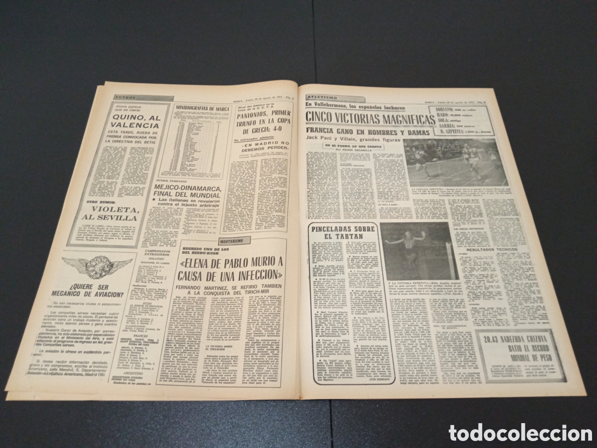 Coleccionismo deportivo: MARCA 30/08/1971 - Foto 5