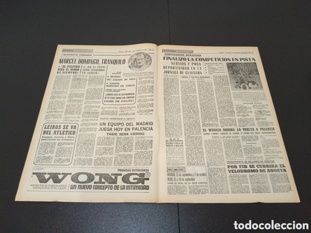 Coleccionismo deportivo: MARCA 01/09/1971 - Foto 2