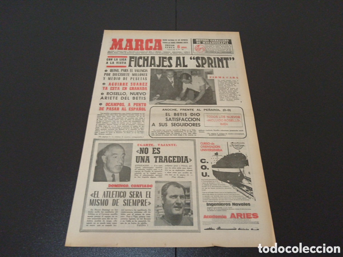 Coleccionismo deportivo: MARCA 01/09/1971 - Foto 1