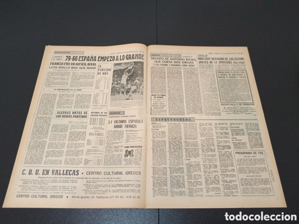 Coleccionismo deportivo: MARCA 11/09/1971 - Foto 3
