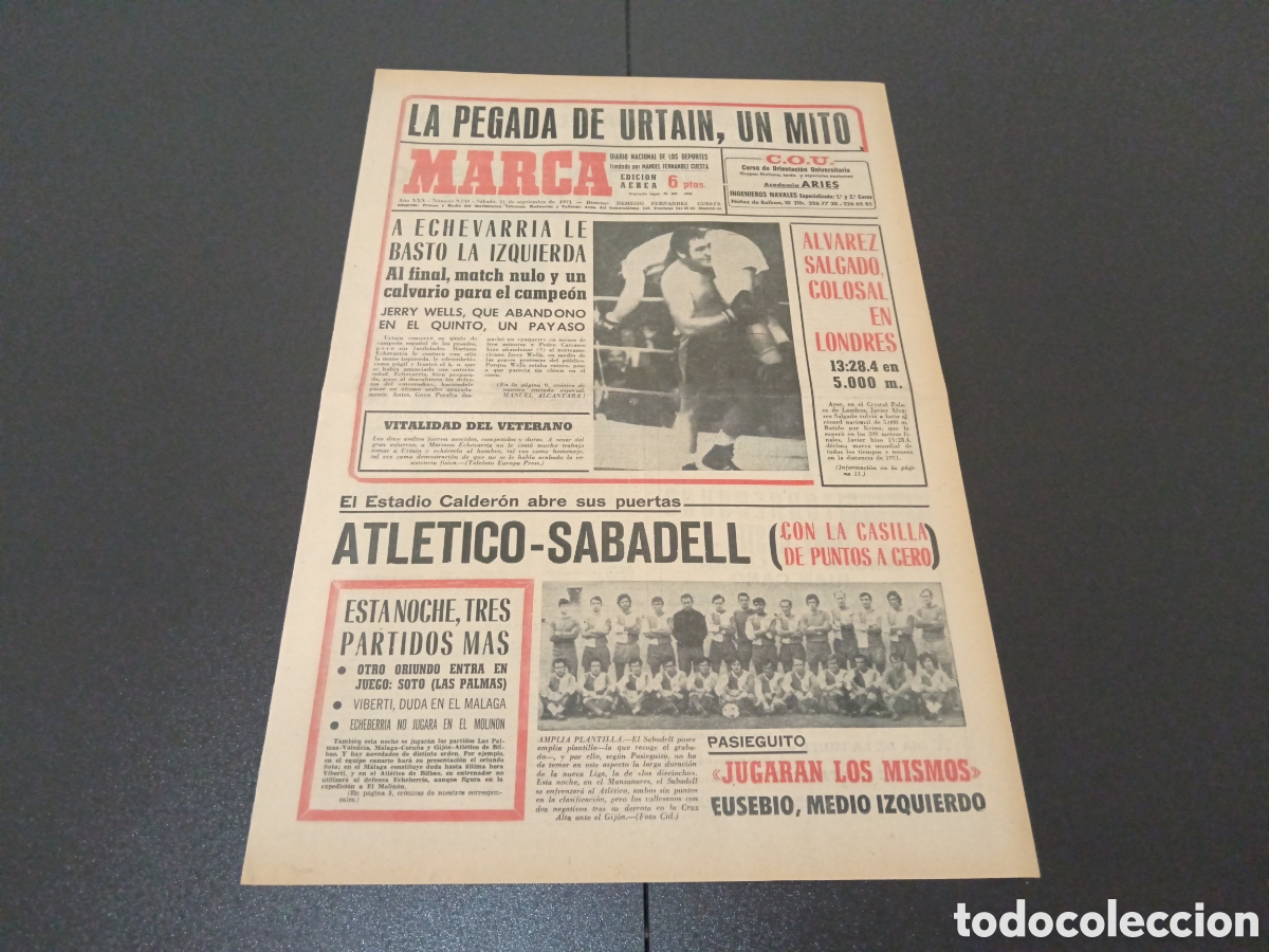 Coleccionismo deportivo: MARCA 11/09/1971 - Foto 1
