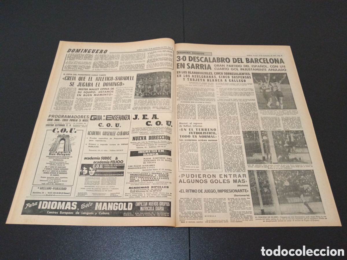 Coleccionismo deportivo: MARCA 13/09/1971 - Foto 4