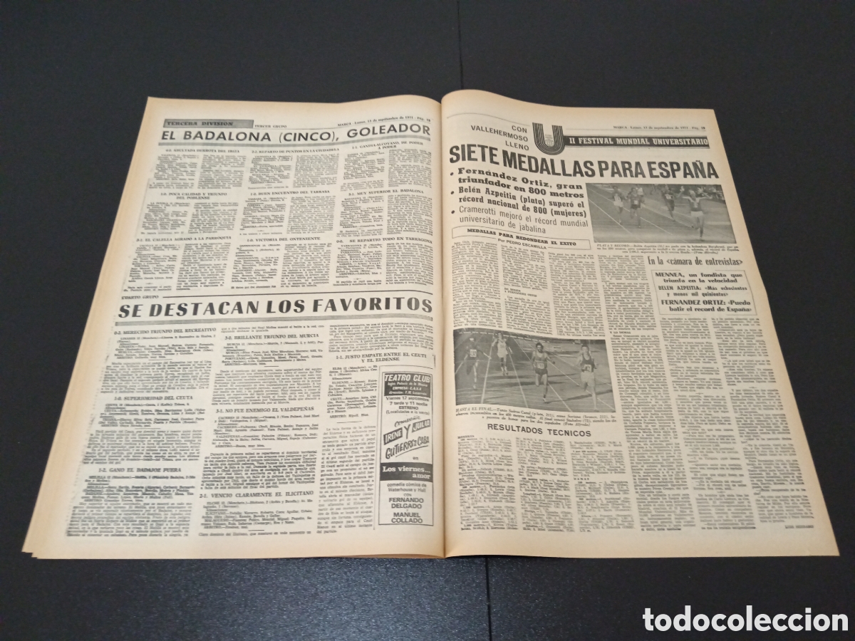 Coleccionismo deportivo: MARCA 13/09/1971 - Foto 9