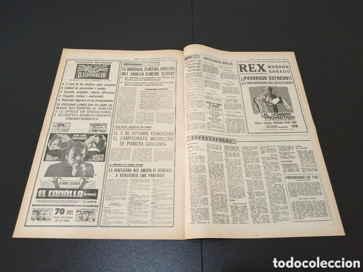 Coleccionismo deportivo: MARCA 17/09/1971 - Foto 4