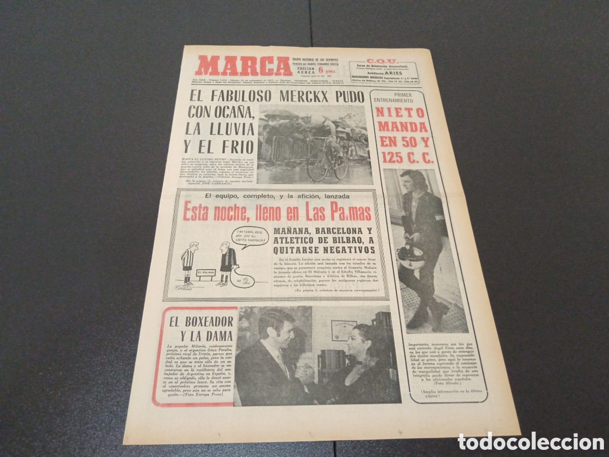 Coleccionismo deportivo: MARCA 25/09/1971 - Foto 1