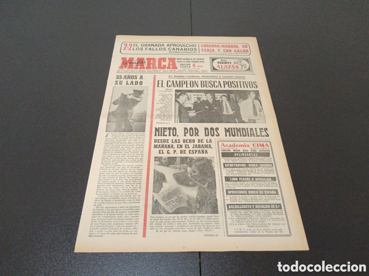 Coleccionismo deportivo: MARCA 26/09/1971 - Foto 1