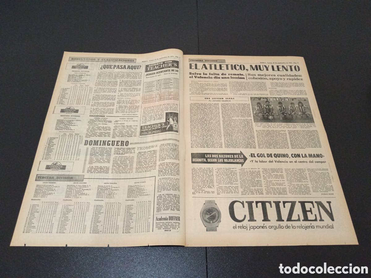 Coleccionismo deportivo: MARCA 27/09/1971 - Foto 2