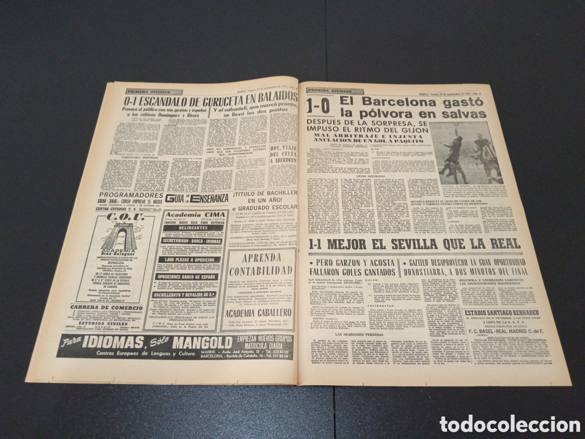 Coleccionismo deportivo: MARCA 27/09/1971 - Foto 5
