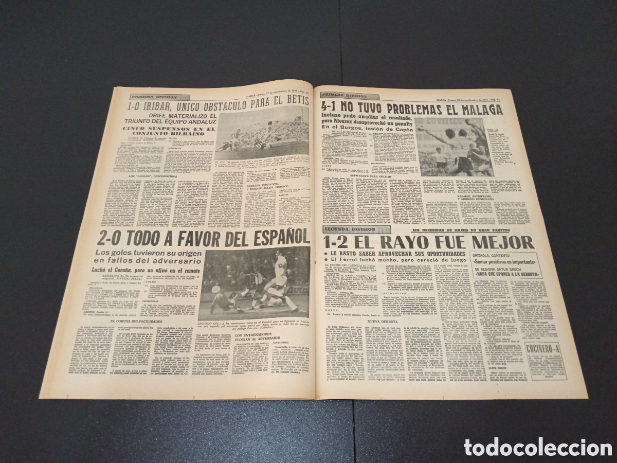 Coleccionismo deportivo: MARCA 27/09/1971 - Foto 6