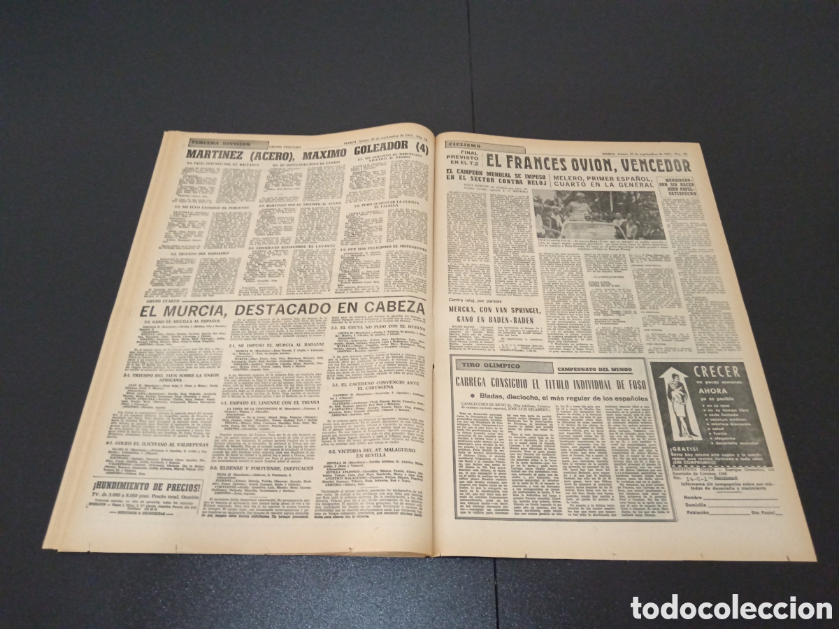 Coleccionismo deportivo: MARCA 27/09/1971 - Foto 10