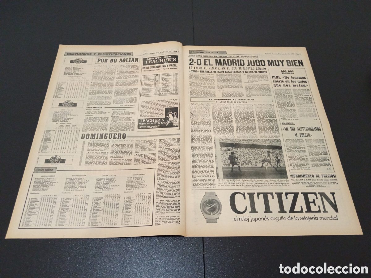 Coleccionismo deportivo: MARCA 04/10/1971 - Foto 2